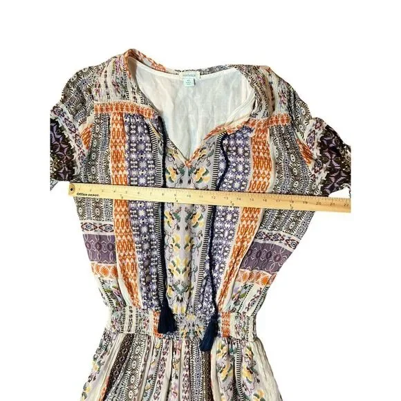 NWT Sundance Nouveau Nomad Boho Chic Dress SZ XS Smocked Waist Tassel‎ Hippie - Picture 4 of 6